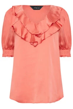 M&Co Coral Pink Frill Front Blouse -M&Co Sales Store e8773363 2173 4d 550543 X scaled