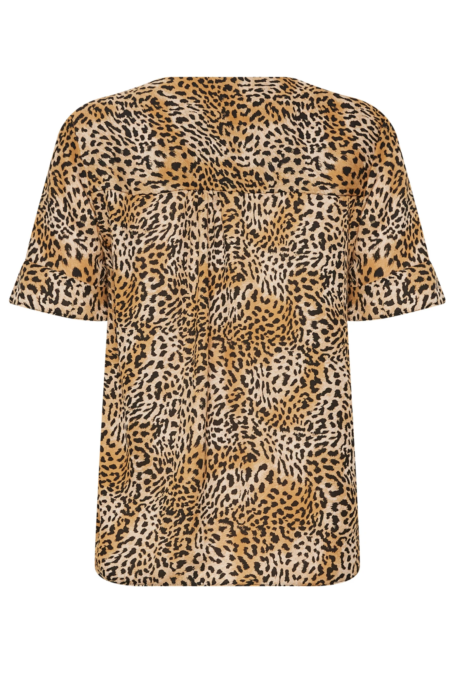 M&Co Brown Animal Print Frill Sleeve Button Through Blouse 7 M&Co Brown Animal Print Frill Sleeve Button Through Blouse - Image 7