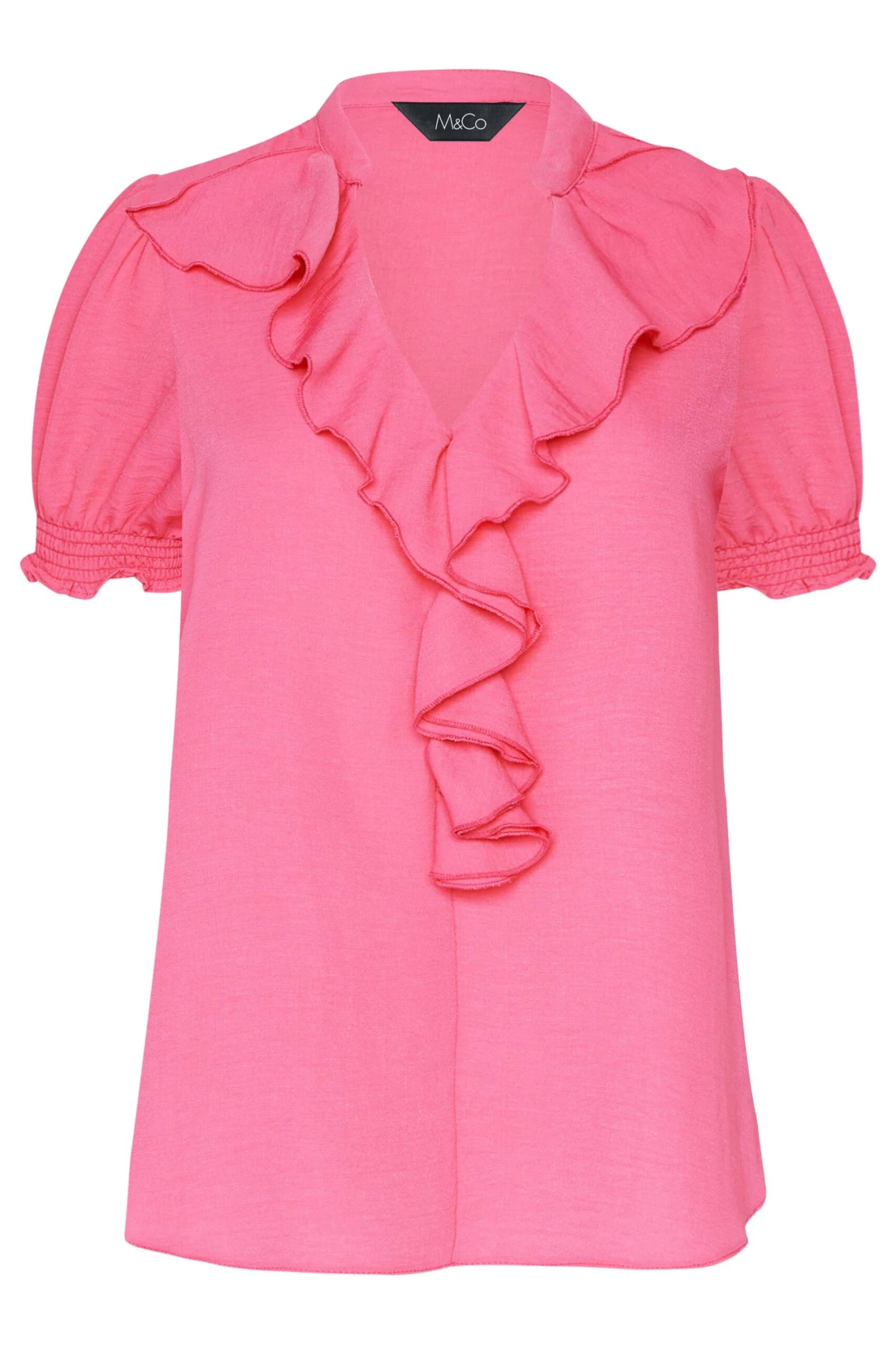 M&Co Pink Frill Front Blouse 6 M&Co Pink Frill Front Blouse - Image 6