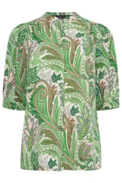M&Co Green Paisley Print Puff Sleeve Shirt 12 M&Co Green Paisley Print Puff Sleeve Shirt -M&Co Sales Store eb094c58 5318 44 550576 X scaled