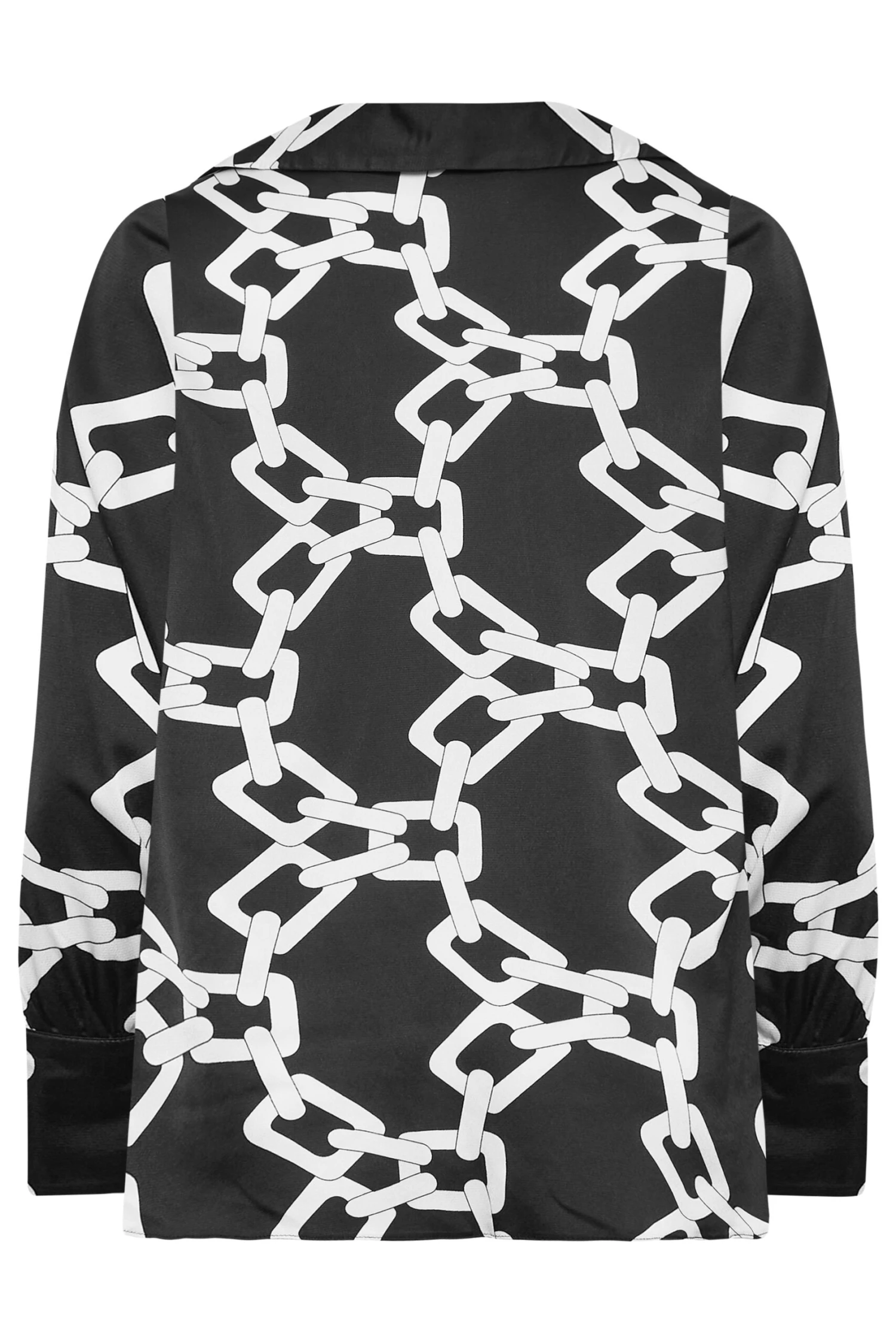 M&Co Black Chain Print Cowl Neck Satin Blouse 7 M&Co Black Chain Print Cowl Neck Satin Blouse - Image 7