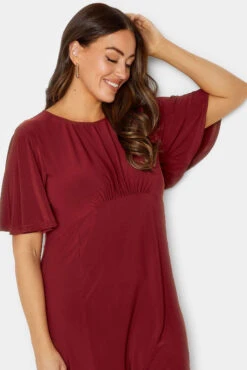 M&Co Burgundy Red Angel Sleeve Split Hem Midi Dress -M&Co Sales Store ec9fcf7c 9539 4b 550500 D scaled