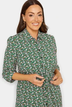 M&Co Green Floral Print Midi Shirt Dress -M&Co Sales Store ed65f6be 348e 4b 550423 D scaled