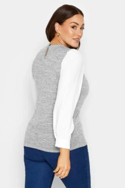 M&Co Grey Contrast Long Sleeve Top -M&Co Sales Store ed7e7abc 68d8 42 550156 C scaled