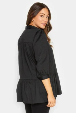 M&Co Black Frill Hem Button Through Shirt -M&Co Sales Store f145a3fd ba20 4e 550199 C scaled