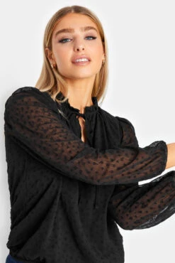 M&Co Black Dobby Tie Neck Blouse 10 M&Co Black Dobby Tie Neck Blouse -M&Co Sales Store f159b1a0 8058 48 550128 D scaled