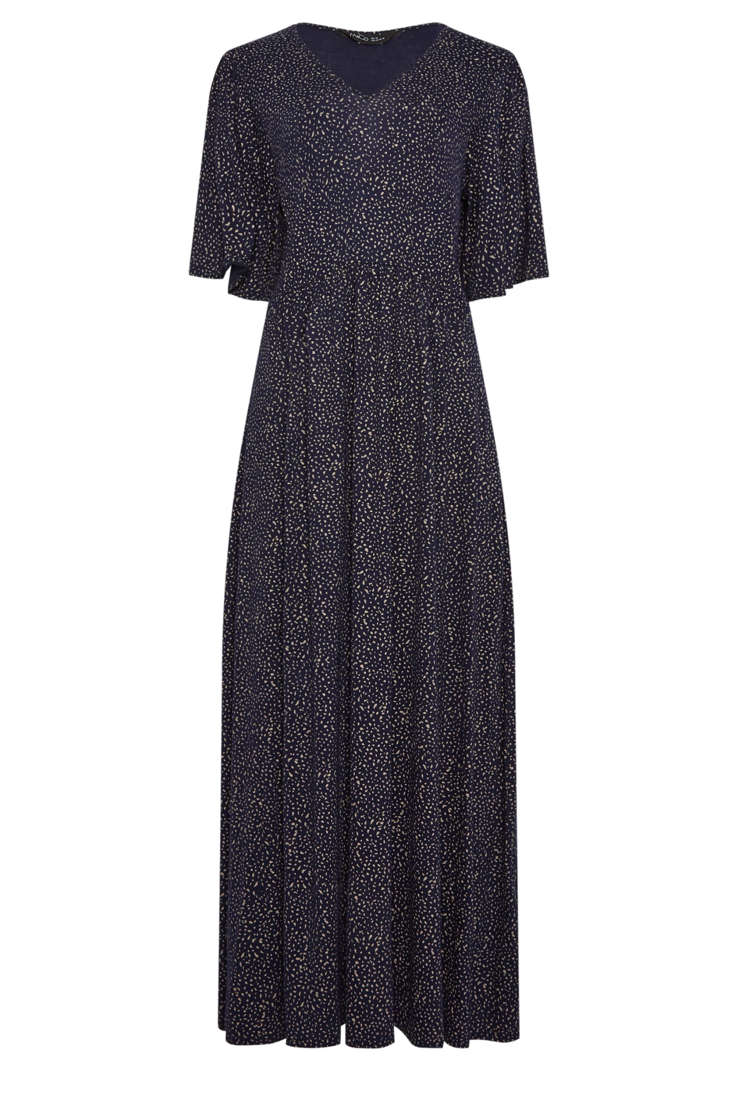 M&Co Navy Blue Polka Dot Maxi Dress 6 M&Co Navy Blue Polka Dot Maxi Dress - Image 6