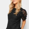 M&Co Black Lace Floral Blouse