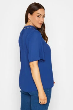 M&Co Blue Embellished Neck Keyhole Blouse -M&Co Sales Store f2c05d2c 86e1 4a 550547 C scaled