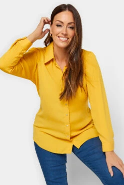 M&Co Yellow Button Through Tunic Shirt