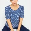 M&Co Blue Daisy Print Blouse