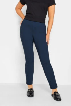M&Co Navy Blue Stretch Bengaline Trousers