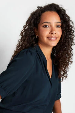 M&Co Dark Navy Blue Button Through Shirt -M&Co Sales Store f4f43cae deeb 4e 550361 D scaled