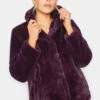 M&Co Berry Red Faux Fur Coat