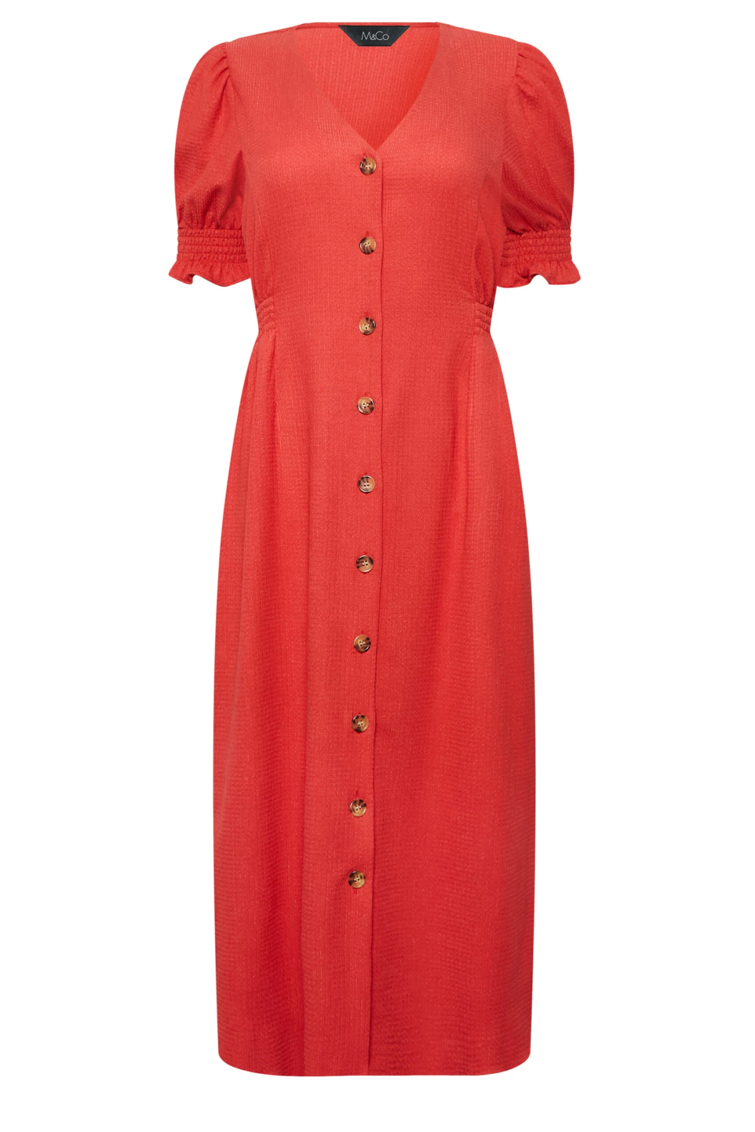M&Co Red Button Through Midi Dress 6 M&Co Red Button Through Midi Dress - Image 6