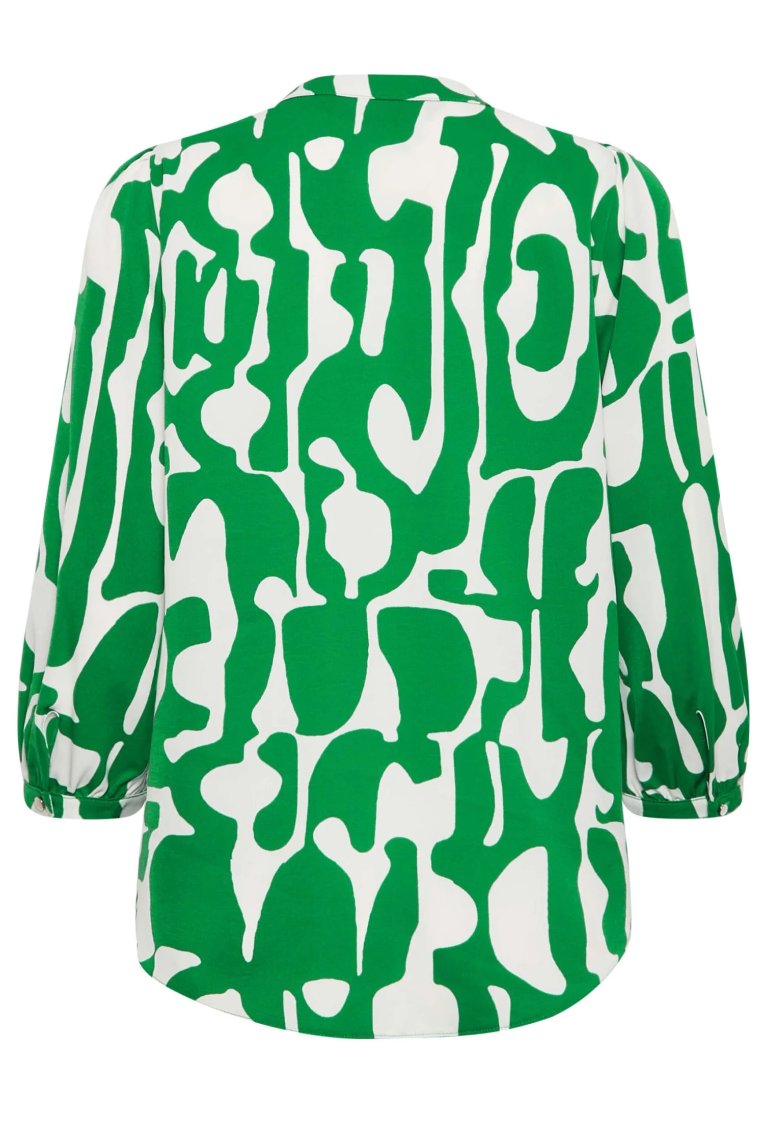 M&Co Green & White Abstract Print 3/4 Sleeve Blouse 7 M&Co Green & White Abstract Print 3/4 Sleeve Blouse - Image 7