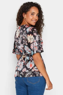 M&Co Black Floral Tie Back Blouse -M&Co Sales Store f666d767 1cce 41 550276 C scaled