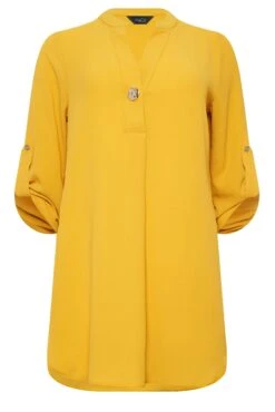 M&Co Yellow Long Sleeve Button Blouse -M&Co Sales Store f670bd7c 5ef5 4c 550298 X scaled