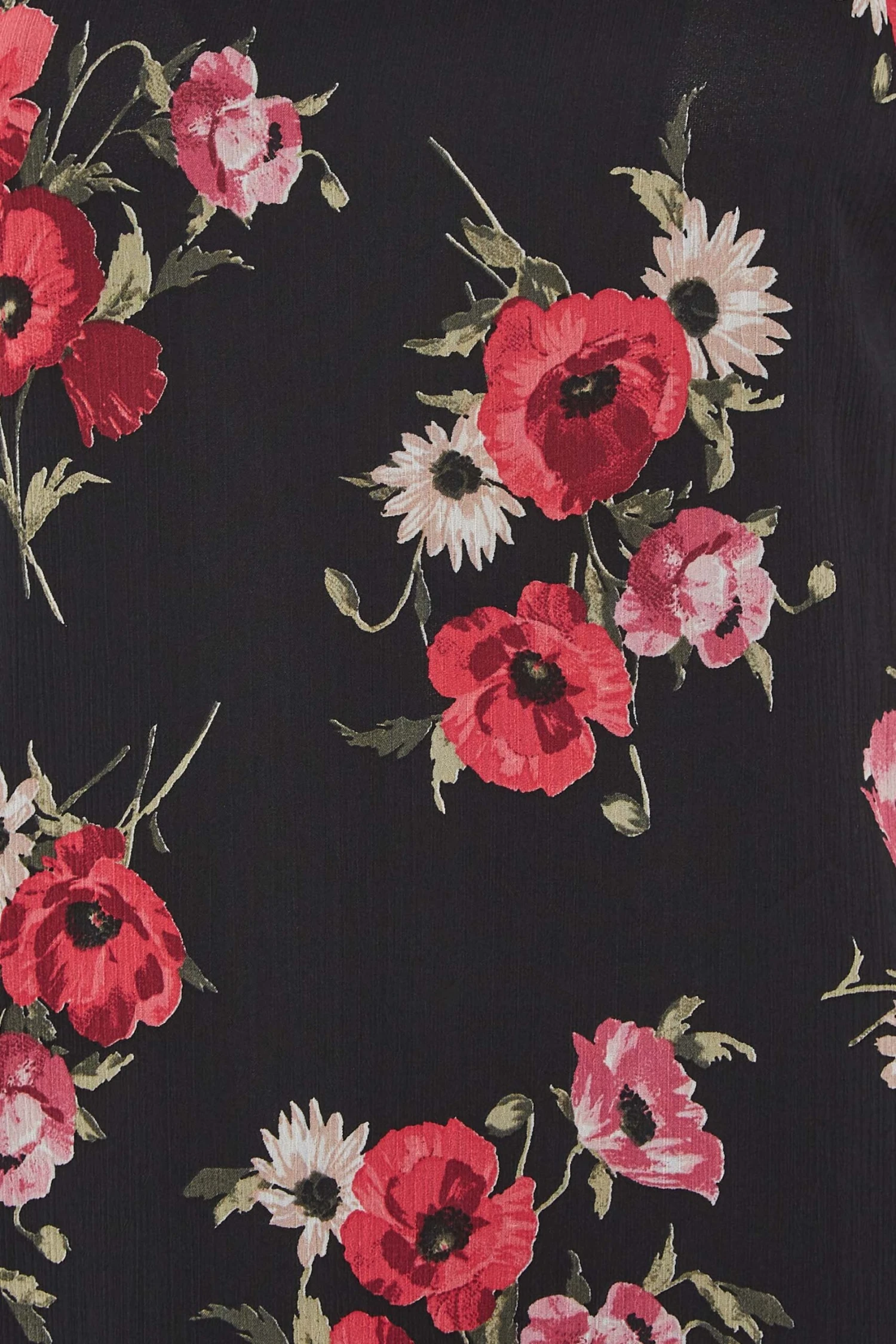 M&Co Black & Red Floral Double Frill Sleeve Blouse 6 M&Co Black & Red Floral Double Frill Sleeve Blouse - Image 6