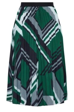 M&Co Green Geometric Print Pleated Midi Skirt -M&Co Sales Store f803437b ec27 46 550235 Y scaled