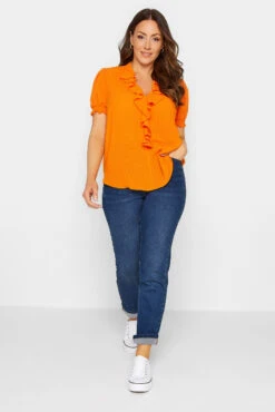 M&Co Orange Gingham Frill Front Blouse 9 M&Co Orange Gingham Frill Front Blouse -M&Co Sales Store f8ace90c 79f6 4f 550183 B scaled