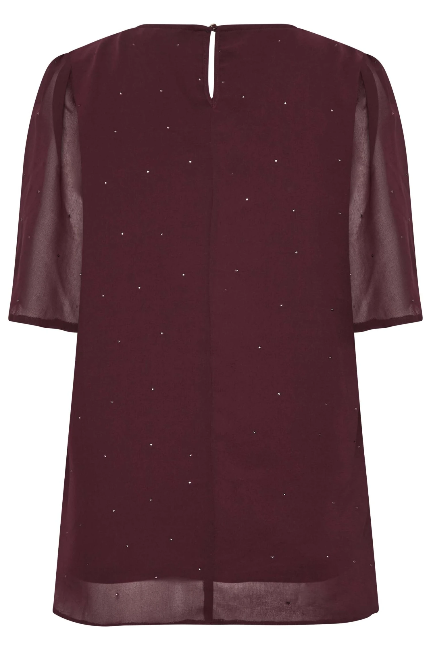 M&Co Red Gem Detail Angel Sleeve Blouse 7 M&Co Red Gem Detail Angel Sleeve Blouse - Image 7