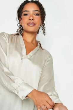 M&Co Cream Satin V-Neck Blouse -M&Co Sales Store f90de5ff bb4b 43 550287 D scaled