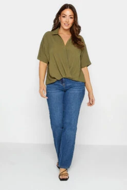 M&Co Olive Green V-Neck Wrap Blouse 8 M&Co Olive Green V-Neck Wrap Blouse -M&Co Sales Store f943a28d f2a8 4a 550117 B scaled