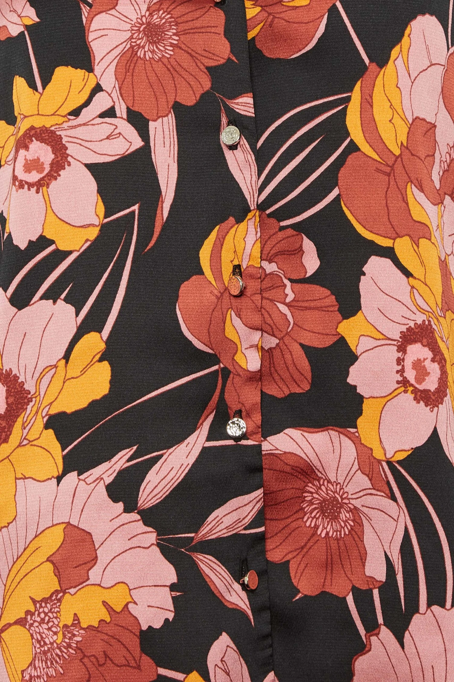 M&Co Black Floral Print Frill Sleeve Blouse 5 M&Co Black Floral Print Frill Sleeve Blouse - Image 5