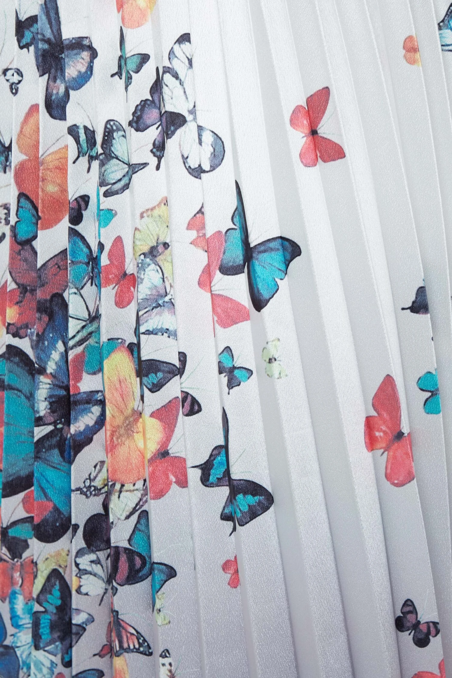 M&Co White Butterfly Print Pleated Midi Skirt 3 M&Co White Butterfly Print Pleated Midi Skirt - Image 3