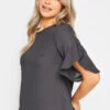 M&Co Slate Grey Frill Sleeve Blouse