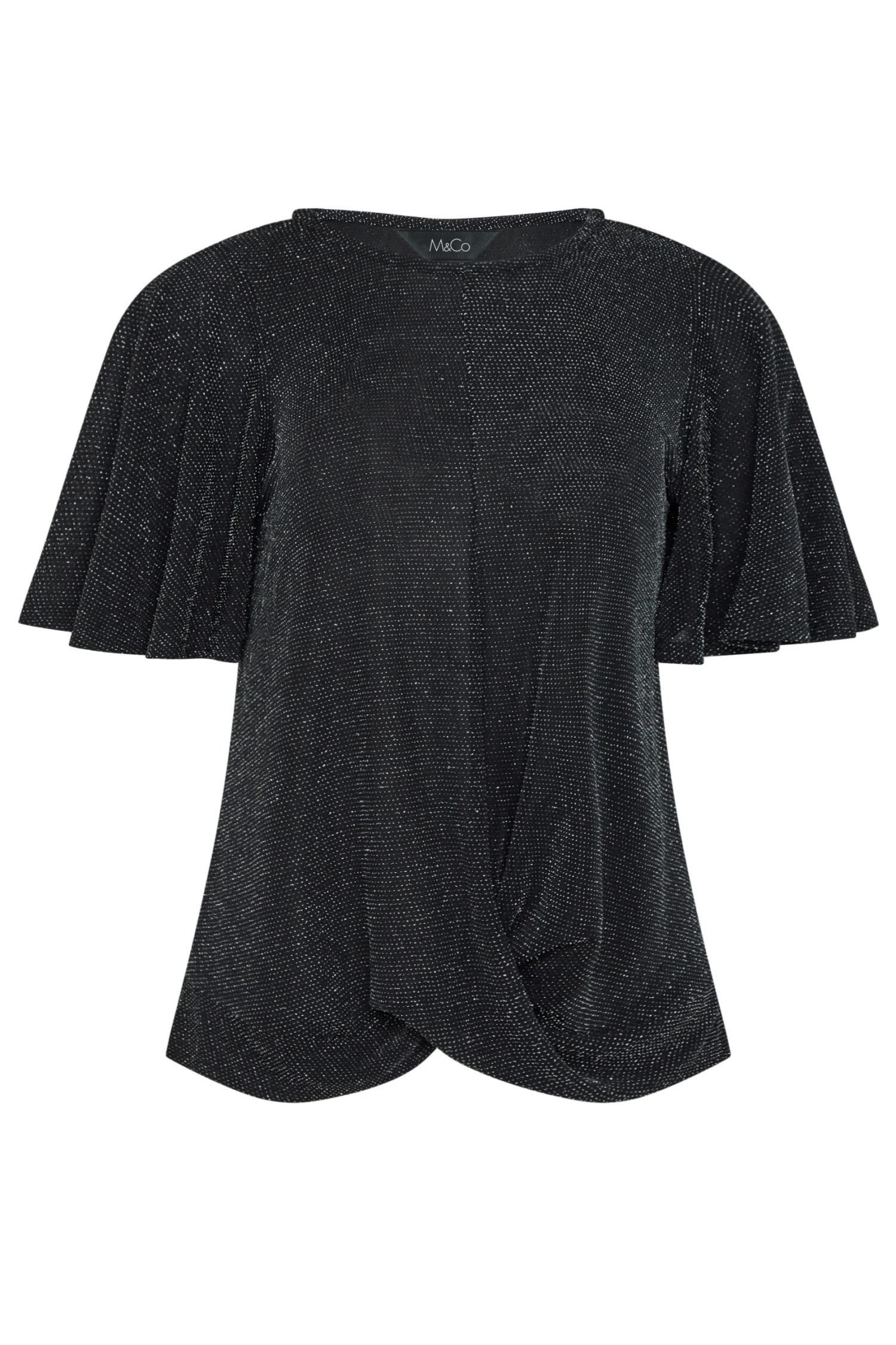 M&Co Black Brillo Angel Sleeve Wrap Top 6 M&Co Black Brillo Angel Sleeve Wrap Top - Image 6