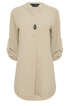 M&Co Beige Brown Long Sleeve Button Blouse 12 M&Co Beige Brown Long Sleeve Button Blouse -M&Co Sales Store fc343e29 493e 45 550300 X scaled