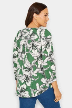 M&Co Green Floral Print 3/4 Sleeve Blouse -M&Co Sales Store fc707862 47f9 40 550483 C scaled