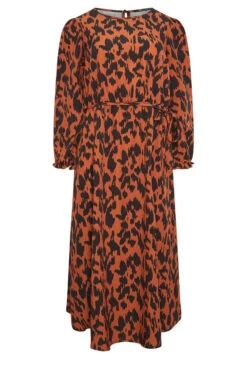 M&Co Brown Leopard Print Smock Dress