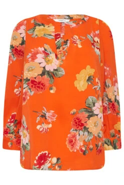 M&Co Orange Floral 3/4 Sleeve Blouse 12 M&Co Orange Floral 3/4 Sleeve Blouse -M&Co Sales Store fd998f32 7647 4a 550485 X scaled