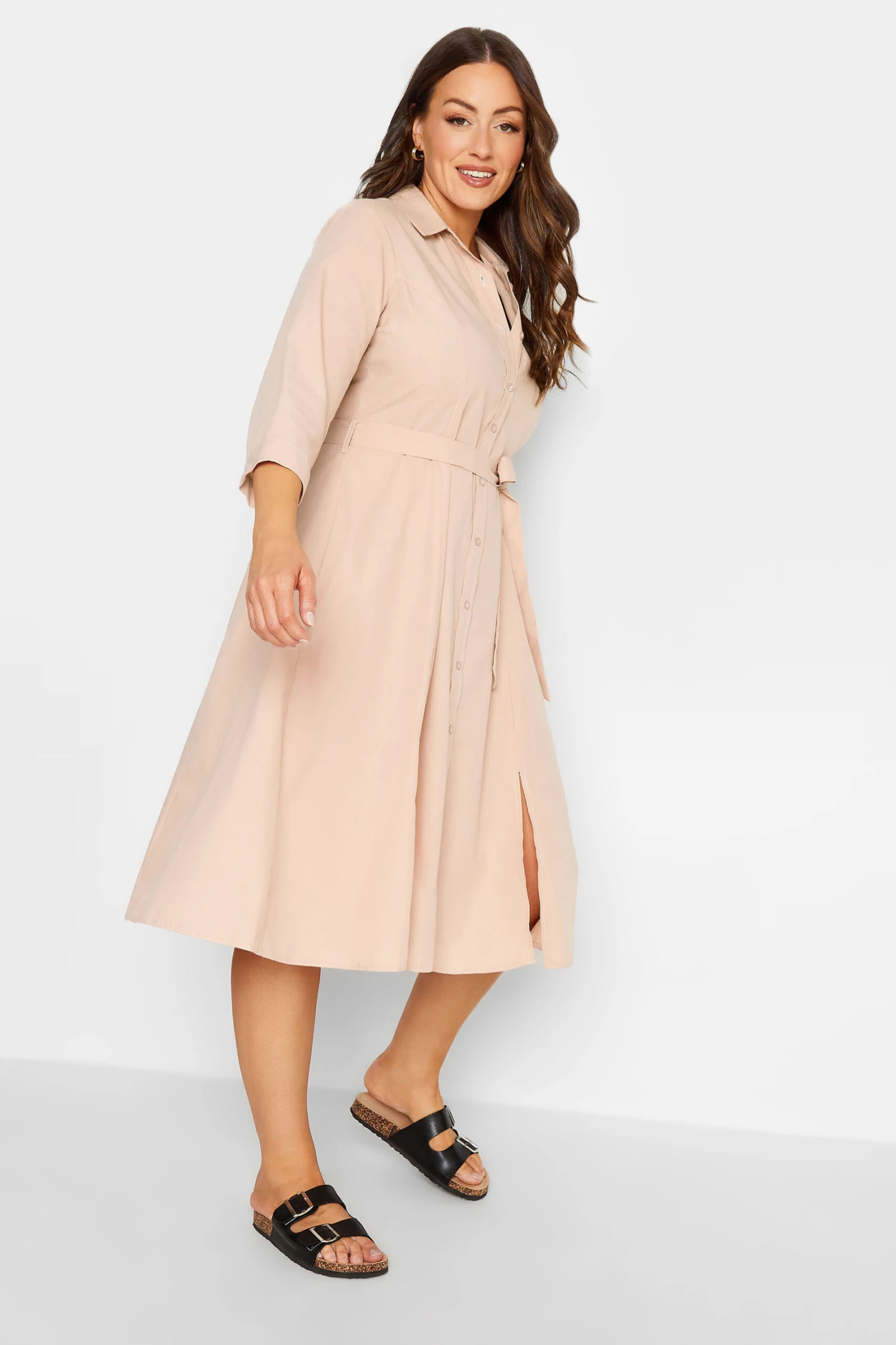 M&Co Pink Tie Waist Shirt Dress 2 M&Co Pink Tie Waist Shirt Dress - Image 2